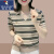 啄木鸟品牌冰丝针织衫女短袖t恤2024夏季新款polo衫中年女装小个子 杏色 M (建议斤以内)