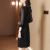 皮尔卡丹法式黑色连衣裙女2024秋季新款修身显瘦感洋气减龄长袖包臀裙 黑色 M