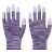 劳保PU涂指涂掌手套薄工作涂层尼龙无尘电子厂手套浸胶耐磨防滑 条纹紫色涂指（12双） S（女士戴）