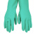 海斯迪克 丁腈手套 厨房防水防滑手套 工业劳保手套HKsq-593 33cm绿色10双 L码 