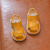 晰翊真皮宝宝凉鞋男宝0-1-3岁夏季新款婴幼儿软底学步鞋2女童防滑鞋子 黄色 内长14cm 20码
