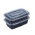 长方形欧式2000ml一次性餐盒加厚塑料美式外卖打包饭盒快餐便当盒 欧式长方盒2000ml黑色50套