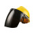 扬笙福定制电焊面罩配安全帽式焊工防护面具防烤脸护脸全脸焊头戴式焊帽 (茶色)面罩+黄色安全帽