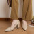 啄木鸟时装单鞋女粗跟2024夏季新款尖头工作鞋浅口一脚蹬韩版高跟鞋 杏色（不累脚） 38