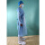现货一次性CPE袍防护塑料围裙反穿拇指扣美发油防水工作服 45克SMS（纸塑精装） 蓝色