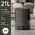 不锈钢垃圾桶客厅厨房卫生间办公室厕所卫生桶专用 21L GF钨钢适合办公室大户型大