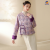 MGRRXINU高端品牌春季新款新中式棉服女汉服国风复古气质上衣交领提花夹棉 紫色(上衣) S(现货)
