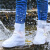 鞋套防水防滑雨天硅胶雨靴套防雨户外鞋套男女加厚耐磨底雨天脚套工业品 zx高筒蓝色加厚耐磨-加倍耐磨 M36-37