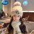 迪士尼（Disney）冬季女童保暖毛线帽子女童护耳套头帽套装加绒加厚中大童儿童潮 米色-R加绒套装 2-6岁  弹性大
