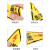 YUETONG/月桐 安全标识警示贴 YT-G2062 120×120mm 当心机械伤人 软质PVC背胶覆膜 1张