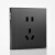兰豹  ZGLANBAO 肤感钢化玻璃带LED墙壁插座灰色暗装二三插五孔插座面板 五孔双USB插座 