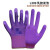 恒百思l309乳胶发泡手套浸胶耐磨防滑柔软透气工地防护手套 紫色 红宇L309乳胶发泡(12双) M