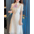 皮尔卡丹（pierre cardin）蕾丝连衣裙2024夏季新款法式白色优雅显瘦气质收腰短袖中长款裙子 S 建议 80-95 斤