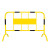 巨成 铁马护栏 黄黑带牌道路交通施工移动临时围栏警示隔离栏市政围挡商场景区防护 1.2*2m