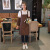 家政保洁专用围裙厨房家用微防水防油服务员工作服10个起印刷 咖啡色（背带款）
