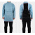 品质电焊工牛皮耐磨隔热防烫耐高温防护衣反穿衣焊工 蓝色短款高领长袖85cm XL