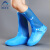 阿力牛 AZF89 三排扣一体成型防水鞋套 PVC加高加厚防雨鞋套 高筒蓝色 S(34-35码) 