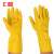 上柯 B087 橡胶手套 防滑耐磨乳胶橡胶手套 长款耐用乳胶手套 L码(掌宽9-10.5cm)