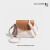 袋鼠（KANGAROO）森系撞色简约水桶包包女2023秋冬新款小众设计感单肩斜挎包 棕色+专柜礼袋