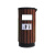 户外垃圾桶不锈钢室外别墅庭院公园景区果皮箱大号单桶环卫垃圾箱 MX4302紫檀棕色