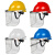 安全帽带面罩全脸防护透明PVC铝包边烧焊防飞溅防冲击打磨面屏 红色安全帽+支架+3张面屏