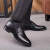 新款羊皮男士皮鞋英伦风商务正装男鞋一脚蹬透气职业装潮鞋 黑色 38