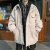 莱斯路易仕（LSLUYISI）轻奢品牌冬季假两件高街呢子外套夹克男女韩版宽松连帽毛呢大衣 灰色 M