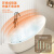 欧贝姿卫浴（oubeizi）月牙形浴缸家用小户型亚克力成人独立式落地龙头加深泡澡椭圆浴池 月牙缸（下单请备注龙头颜色） 1.4米