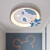 迦图鲮儿童房灯创意卡通吸顶灯现代简约温馨男孩女孩房间灯卧室书房灯具 23098 蓝+咖50cm 三色变光
