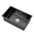 厨房菜盆洗碗池嵌入黑色304不锈钢大单槽台中台下盆纳米水槽 420*350丨窄边水槽丨标配版 不