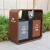 垃圾桶大容量不锈钢户外分类大号环卫市政公园双槽可定 不锈钢咖色烤漆