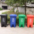 斯威诺 X-4019 脚踏分类带轮垃圾桶 物业环卫大塑料垃圾箱 蓝色240L可回收物