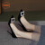 鞋柜（shoebox）达芙妮集团旗下单鞋女2024春夏新款尖头水钻法式黑色高跟鞋女细跟 黑色[专柜版7cm水钻] 39