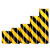 黄黑警示胶带 安全反光条  消防安全警戒线 隔离带标识 电线杆墙贴 地板贴标志 反光胶带反光膜 20cm_45.7米黄黑斜纹 现货