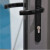 硕达建联 对穿门锁执手 断桥铝锁 塑钢门断桥门锁面板 单位；套 黑色加长型 