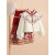 迪士尼女童秋冬季马面裙套装2023秋新款加绒汉服儿童中式唐装加厚拜年服 单件红色马面裙 150