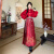 微爱的小松鼠（weiaidexiaosongshu）红色新中式马面裙敬酒服套装2023新款四季可穿马面裙两件套女装 马面裙 大码3XL