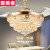 爱美者水晶风扇灯客厅吊扇灯隐形电扇灯餐厅现代吊灯扇家用一体带灯扇 葵花48寸-变光120W+变频双控
