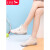 红蜻蜓（RED DRAGONFLY）女鞋小白鞋女新款低帮百搭牛皮系带女士板鞋平底耐磨休闲运动鞋子 WXB330201H 米灰加绒 35
