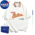 NASA MARVEL短袖T恤男半袖上衣男士半截袖夏季体恤休闲服打底衫休闲百搭T恤 白色 S（90-100斤）