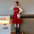 唐依巧女童连衣裙秋冬新款3-15岁套头毛衣公主裙洋气时髦两件套儿红色 红色-不带包 120cm