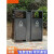 户外不锈钢分类垃圾桶公园景区大号金属环卫果皮箱市政室外垃圾箱 KS3380双分类桶黑金色