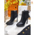 CNSUP高端品牌轻奢春季新款细高跟防水台短靴子真皮尖头黑色性感气质 黑色绒里12.5cm 34