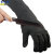 适用于玻璃厂专用5级防割护臂 黑色包钢丝护腕长手套防刀割袖套安 黑色25厘米包钢丝防割手套