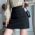 艾格黑色西装半身裙女夏季2024新款小个子a字短裙高腰显瘦包臀裙裤子 黑色 XL