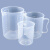 赫思迪格 透明量杯 带刻度杯 塑料计量杯 测量杯容量杯 塑料量杯 5000ML JG-302