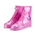 久匀 雨鞋鞋套防水防滑外穿脚套雨靴拉链水鞋套透明 粉色 3XL（43-44）