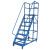 定制适用超市步梯带轮子登高车移动平台梯子仓库理货梯登高梯AA 3.5米平台带轮