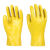 止滑手套劳保耐磨加厚耐油耐酸碱工业机械防水舒适柔软塑胶劳动 黄色168耐酸碱手套26cm 1双