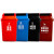 干湿分类垃圾桶大小号40升20L黑色户外可回收箱弹翻盖家商用餐饮 60升加厚桶-蓝色无盖 可回收物